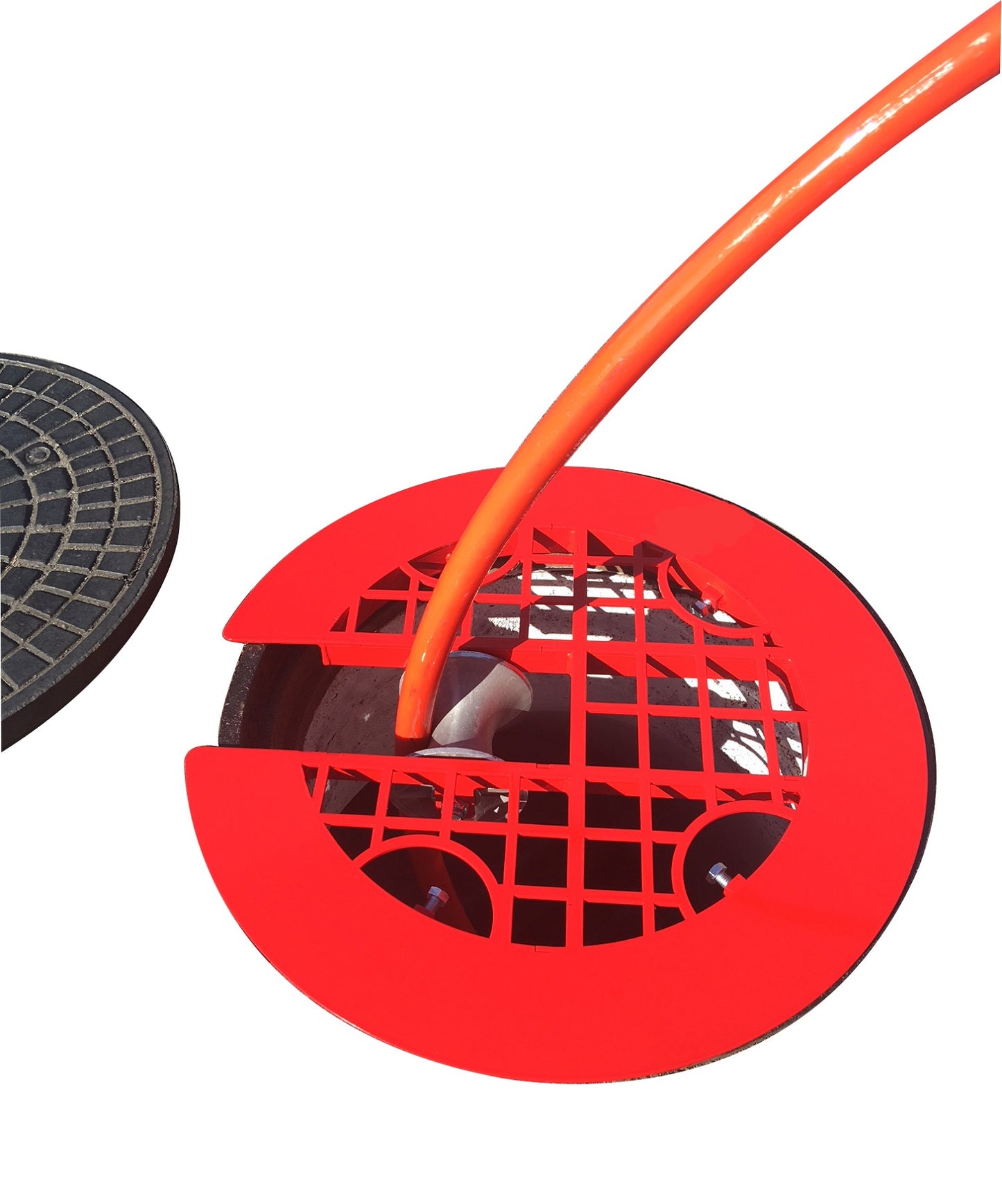 Lightweight Aluminum Manhole Safety Roller Grill & Hose Guide